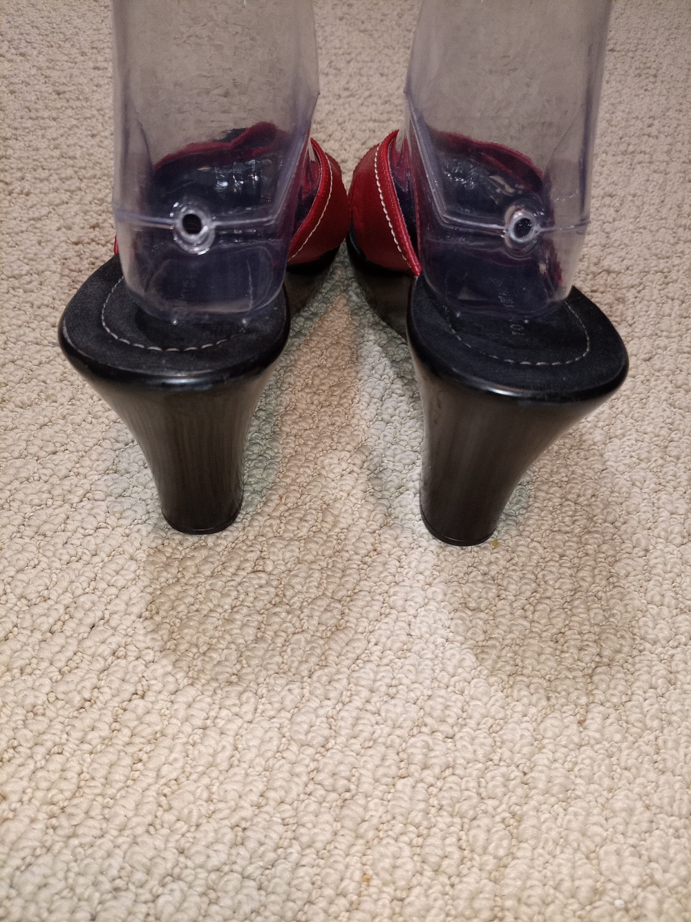 Tommy Hilfiger Red Wedge Heel Women’s Crisscross Sandals Sz 10 - Picture 8 of 9